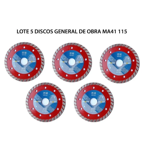 lote-discos-ma41k-115mm-5uds Lote de 5 discos MA41K de 115 mm para corte general
