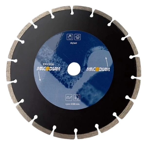 Disco de corte básico MA31T para obra, disponible en 115 mm y 230 mm, ideal para materiales comunes de construcción