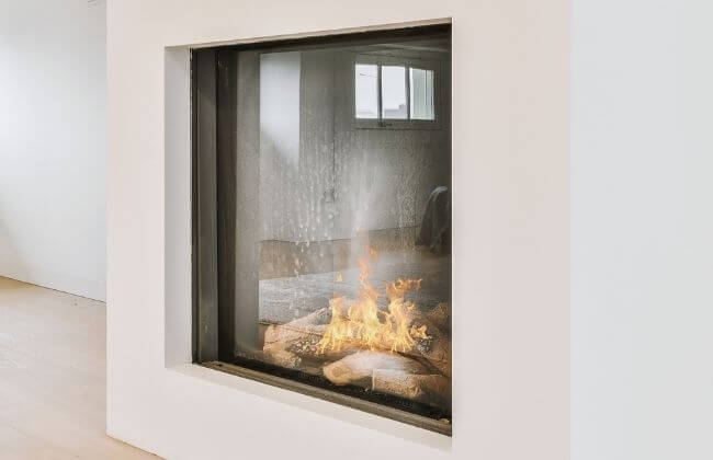 chimenea con diseño moderno