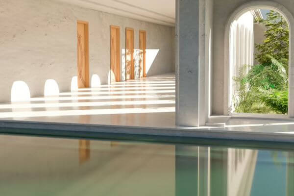mármol en piscina
