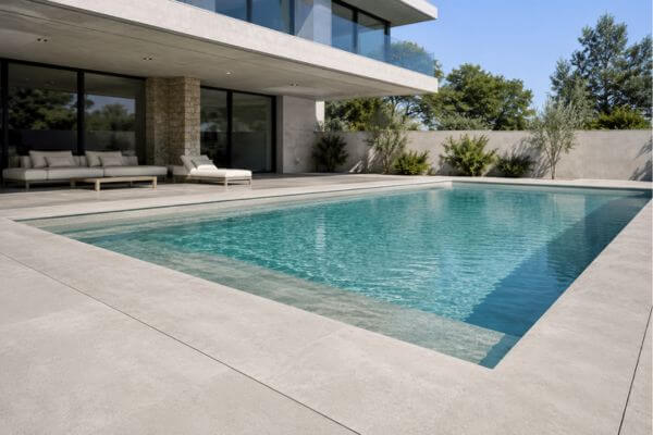Cerámica para piscina interior y exterior.