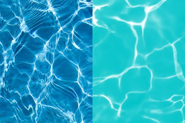 piscina con tonos azules o verdes