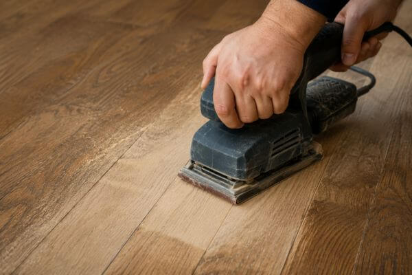 nivelar suelo de madera
con pulidora